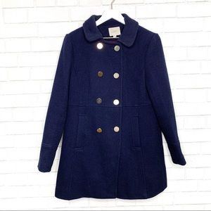 Loft navy peacoat with gold buttons